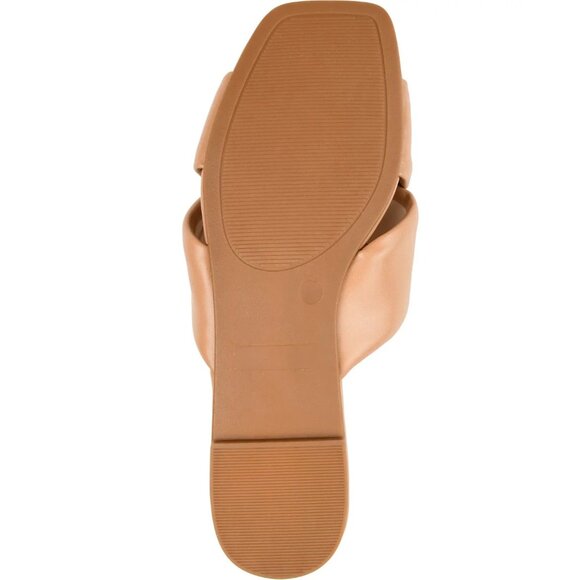 Journee Collection Womens Carlotta Flat Slide Sandals Tan 11 MSRP $59 - Picture 5 of 5